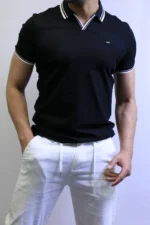 Premium Ribbed Polo T-Shirt – Modern Slim Fit & Elegant Style - Image 24