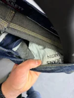 Men’s Dark Blue basic Fit Stretch Jeans – Washed Denim - Image 5