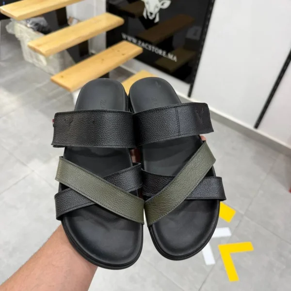 Premium Leather Slide Sandals – Modern Comfort & Everyday Style