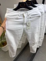 Premium Relaxed Fit Drawstring white jeans for Men – Image 3