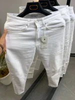 Premium Relaxed Fit Drawstring white jeans for Men – Image 2