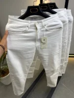 Premium Relaxed Fit Drawstring white jeans for Men – Image 12