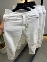 Premium Relaxed Fit Drawstring white jeans for Men – Image 4