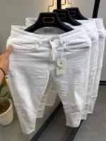 Premium Relaxed Fit Drawstring white jeans for Men – Image 6
