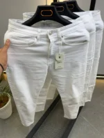 Premium Relaxed Fit Drawstring white jeans for Men – Image 7