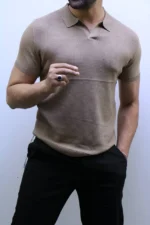 Premium Ribbed Polo T-Shirt – Modern Slim Fit & Elegant Style – Image 3