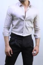 Men’s Slim Fit Striped Shirt – Elegant Casual Button-Up Shirt | Zac – Image 11