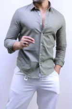 Men’s Slim Fit Striped Shirt – Elegant Casual Button-Up Shirt | Zac – Image 35