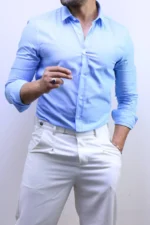 Men’s Slim Fit Striped Shirt – Elegant Casual Button-Up Shirt | Zac – Image 29