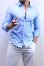 Men’s Slim Fit Striped Shirt – Elegant Casual Button-Up Shirt | Zac – Image 30