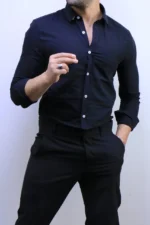 Men’s Slim Fit Striped Shirt – Elegant Casual Button-Up Shirt | Zac – Image 46
