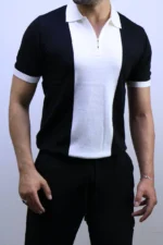 Men's Color-Block Quarter-Zip Knit Polo Shirt – Image 18