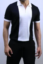 Men's Color-Block Quarter-Zip Knit Polo Shirt – Image 17
