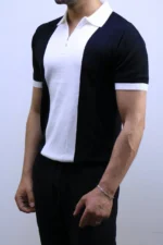 Men's Color-Block Quarter-Zip Knit Polo Shirt – Image 16