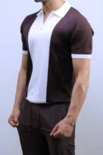 Men's Color-Block Quarter-Zip Knit Polo Shirt – Image 3