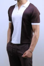 Men's Color-Block Quarter-Zip Knit Polo Shirt – Image 20