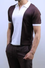 Men's Color-Block Quarter-Zip Knit Polo Shirt – Image 5