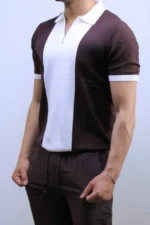 Men's Color-Block Quarter-Zip Knit Polo Shirt – Image 15