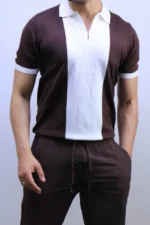 Men's Color-Block Quarter-Zip Knit Polo Shirt – Image 22