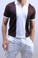 Men's Color-Block Quarter-Zip Knit Polo Shirt – Image 21