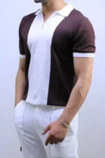 Men's Color-Block Quarter-Zip Knit Polo Shirt – Image 28
