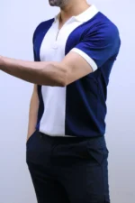 Men's Color-Block Quarter-Zip Knit Polo Shirt – Image 23