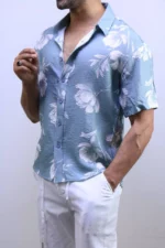 Men’s Casual Short Sleeve Button-Up Shirt – Lightweight Summer vibes – Image 4