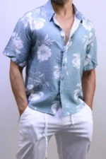 Men’s Casual Short Sleeve Button-Up Shirt – Lightweight Summer vibes – Image 26