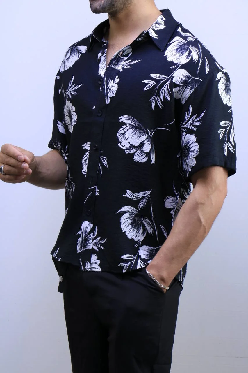5890829048886267536 Men’s Casual Short Sleeve Button-Up Shirt – Lightweight Summer vibes – Image 1