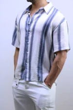 Men’s Casual Short Sleeve Button-Up Shirt – Summer vibes – Image 22