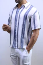 Men’s Casual Short Sleeve Button-Up Shirt – Summer vibes – Image 23