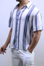 Men’s Casual Short Sleeve Button-Up Shirt – Summer vibes – Image 6