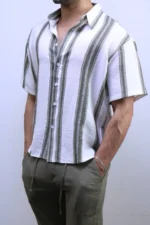 Men’s Casual Short Sleeve Button-Up Shirt – Summer vibes – Image 5