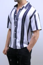 Men’s Casual Short Sleeve Button-Up Shirt – Summer vibes – Image 19