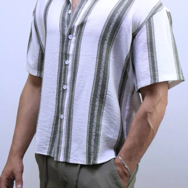 Men’s Casual Short Sleeve Button-Up Shirt – Summer vibes