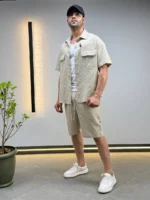 Premium Textured Shirt & Shorts Set – Image 25