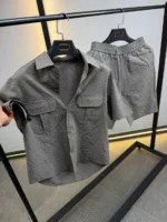 Premium Textured Shirt & Shorts Set – Image 21