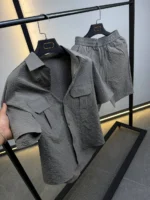 Premium Textured Shirt & Shorts Set – Image 3