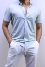 Men’s Premium Short Sleeve Button-Up Shirt – Elegant Modern Fit – Image 13