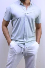 Men’s Premium Short Sleeve Button-Up Shirt – Elegant Modern Fit – Image 12