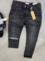 Jeans Men's basic Slender Slim Fit Dark Grey Denim Jeans – Image 2