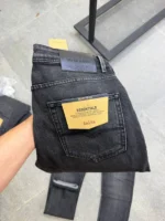 Jeans Men's basic Slender Slim Fit Dark Grey Denim Jeans – Image 3
