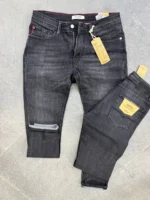 Jeans Men's basic Slender Slim Fit Dark Grey Denim Jeans – Image 4