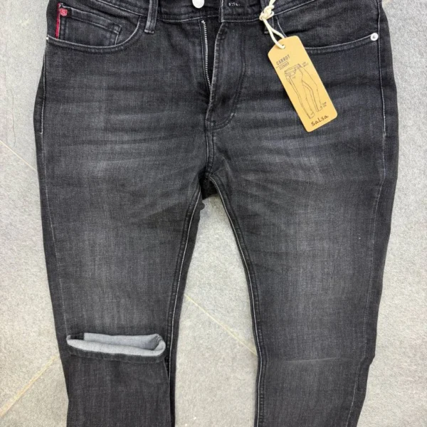 Jeans Men's basic Slender Slim Fit Dark Grey Denim Jeans