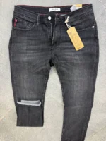 Jeans Men's basic Slender Slim Fit Dark Grey Denim Jeans – Image 5