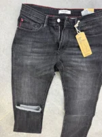 Jeans Men's basic Slender Slim Fit Dark Grey Denim Jeans – Image 6