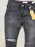 Jeans Men's basic Slender Slim Fit Dark Grey Denim Jeans – Image 8