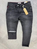 Jeans Men's basic Slender Slim Fit Dark Grey Denim Jeans – Image 9