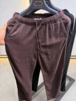 Men's Relaxed Drawstring Linen Blend Pants – Image 17