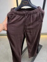 Men's Relaxed Drawstring Linen Blend Pants – Image 13